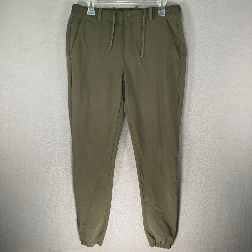 Layer 8 Mens Jogger Pants Medium‎ Olive Green Athletic Elastic Waist